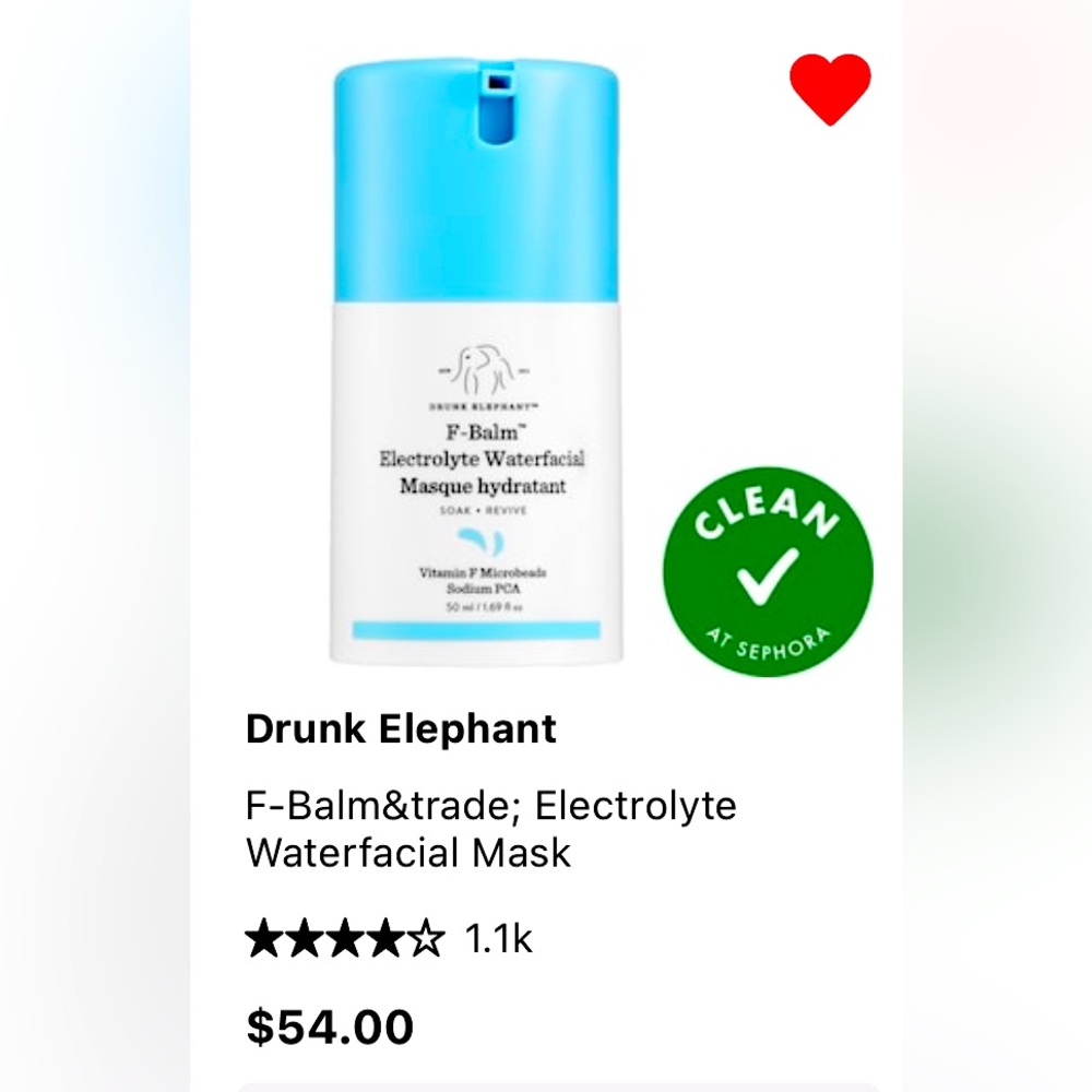Drunk Elephant F-Bomb Electrolyte Waterfacial Masque Hydrant